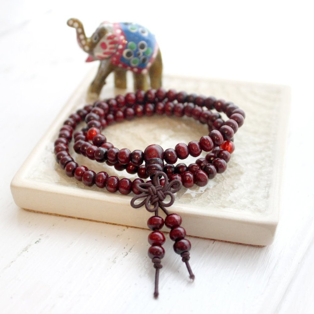 🙏Sandalwood  Buddhist Buddha Meditation 108 Prayer Beads Mala Bracelet 🙏